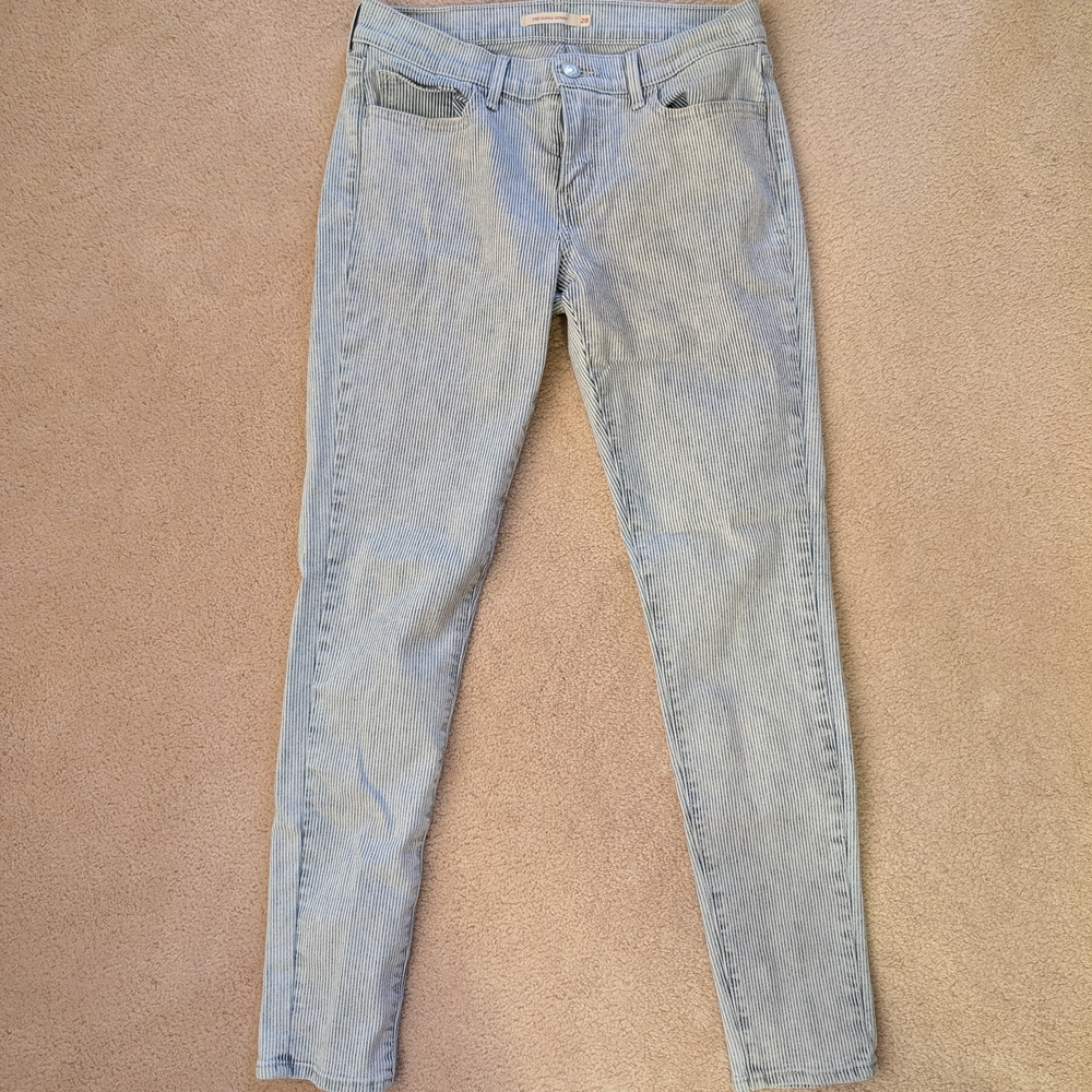 Levi's Light Gra Stripedy Women's Skinny Jeans